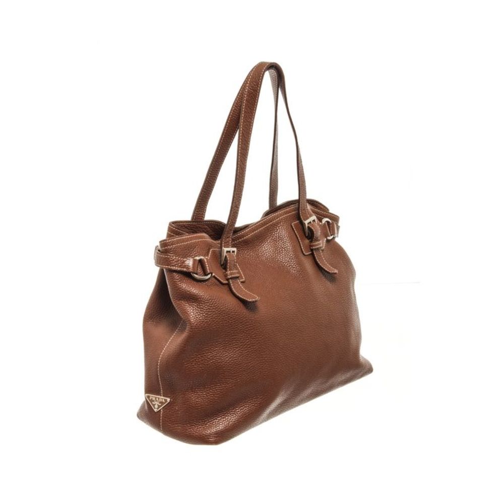 Prada Brown Leather Vitello Daino Shoulder Bag - Picture 3 of 8